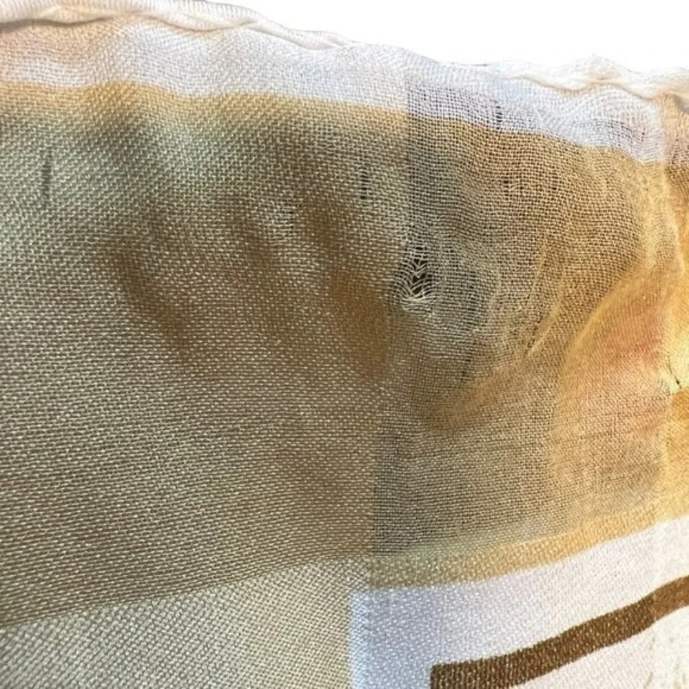 Vintage Terital Gruppo‎ Italian Scarf Beige Brown Rose Floral Pattern